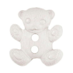 S1001 - SEHLBACH B BUTTON WHITE TEDDY (2 HOLE) PK35