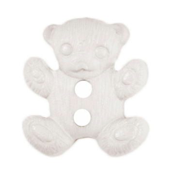 S1001 - SEHLBACH B BUTTON WHITE TEDDY (2 HOLE) PK35