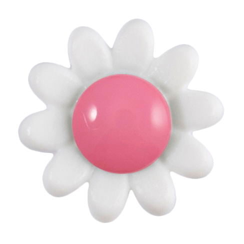 S1016 - SEHLBACH B BUTTON PINK CENTRE/WHITE DAISY SMALL 20/PK