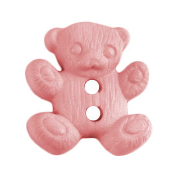 S1281 - SEHLBACH B BUTTON PINK TEDDY (2 HOLE) PK35