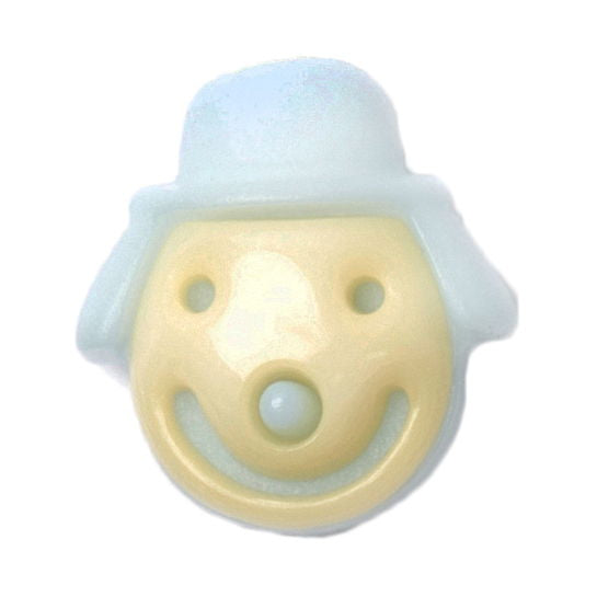S1708 - SEHLBACH B BUTTON BLUE/CREAM CLOWN FACE X25
