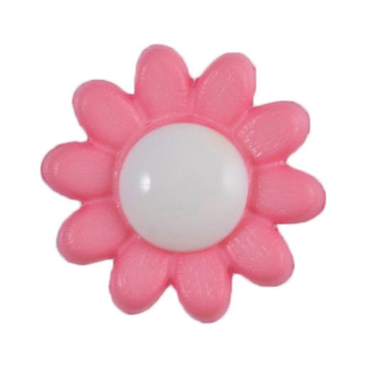 S1767 - SEHLBACH B BUTTON WHITE CENTRE/PINK DAISY SMALL 20/PK