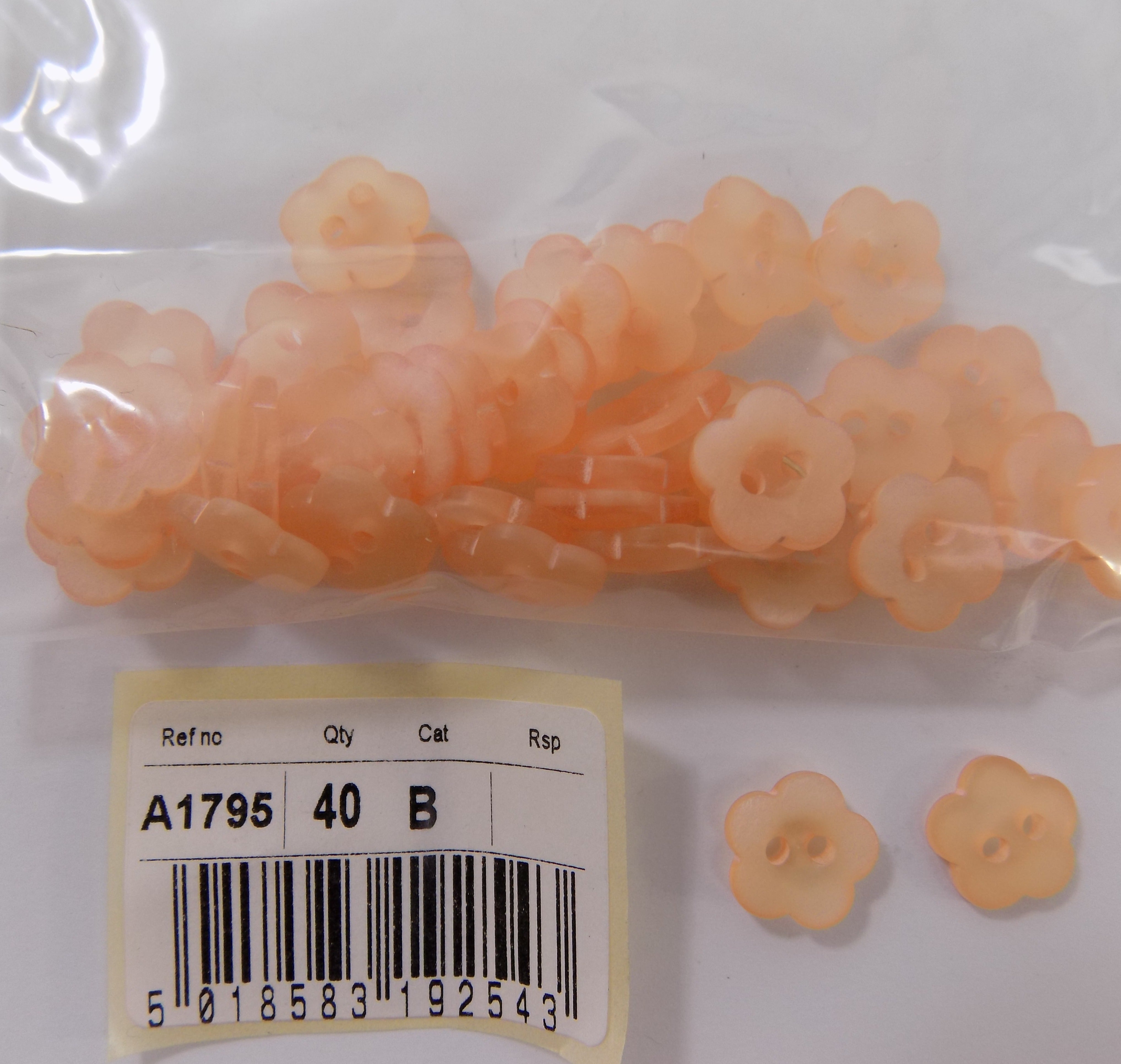 S1795  **SEHLBACH B BUTTON FLOWER-S PEACH X40