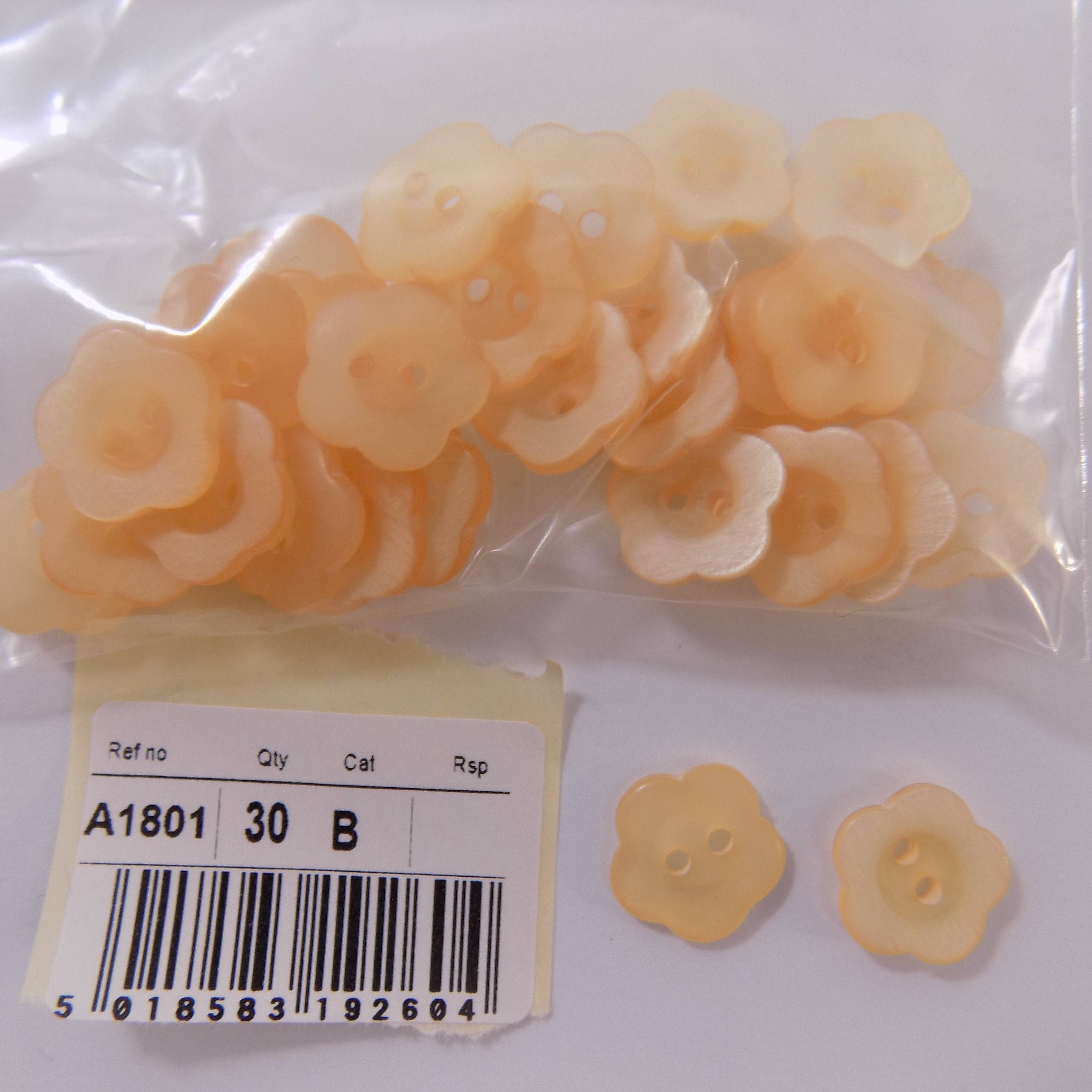S1801  **SEHLBACH B BUTTON FLOWER-M PEACH X30