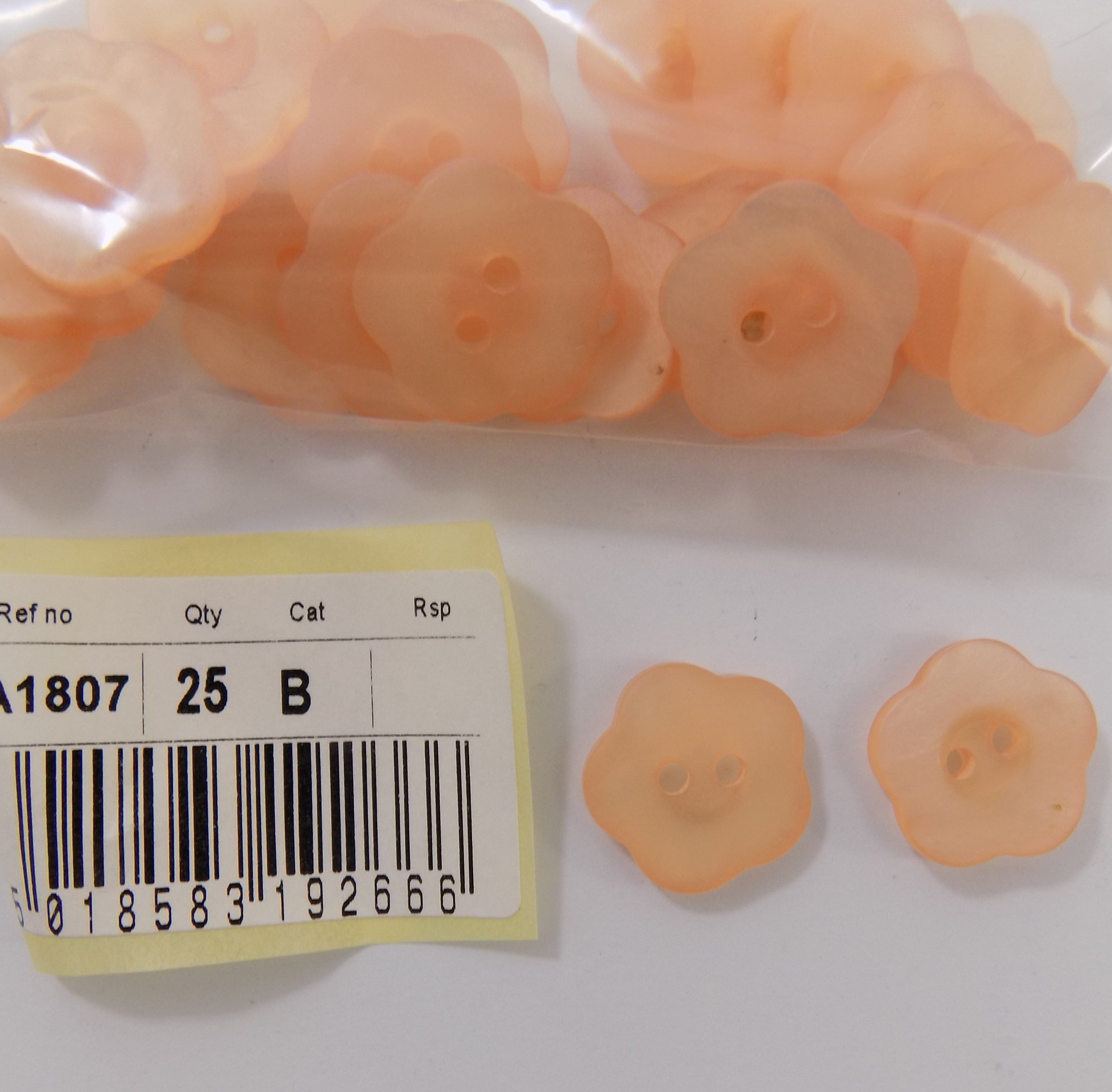 S1807  **SEHLBACH B BUTTON FLOWER-L PEACH X25