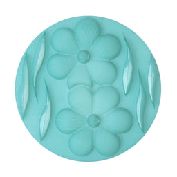 S2074 - SEHLBACH C BUTTON FLOWERS LG BLUE(27MM) X10