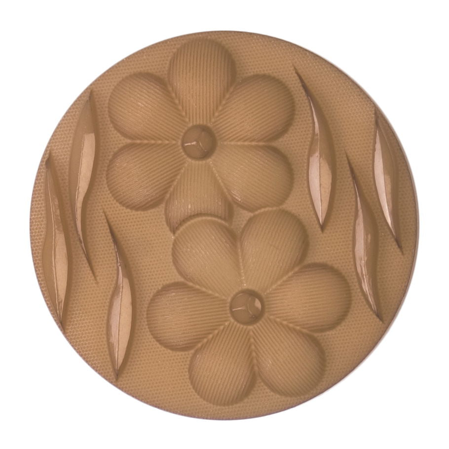S2077 - SEHLBACH C BUTTON FLOWERS LG LT BROWN X10