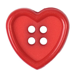 S2252 - SEHLBACH B BUTTON 4 HOLE SMALL RED HEART PK25