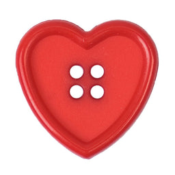 S2253 - SEHLBACH B BUTTON 4 HOLE RED HEART PK15