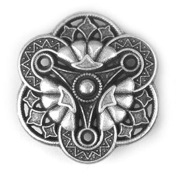 S2258 - SEHLBACH C  BUTTON METAL SILVER PEWTER FLOWER SM