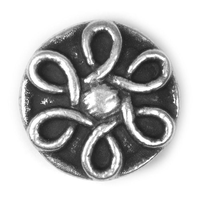 S2260 - SEHLBACH C BUTTON SILVER METAL SWIRL PK25