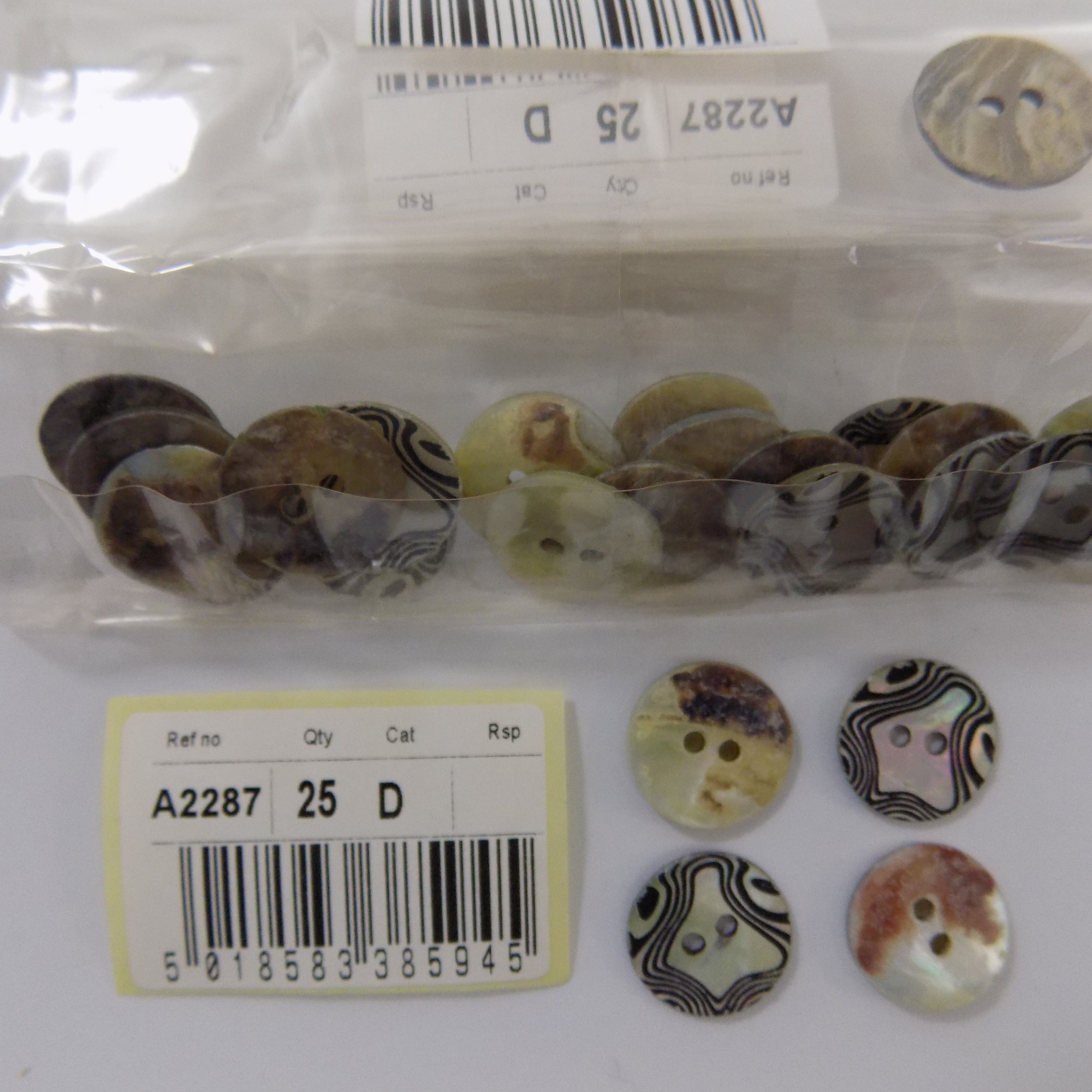 S2287  **SEHLBACH D BUTTON AGOYA OIL SLICK X25
