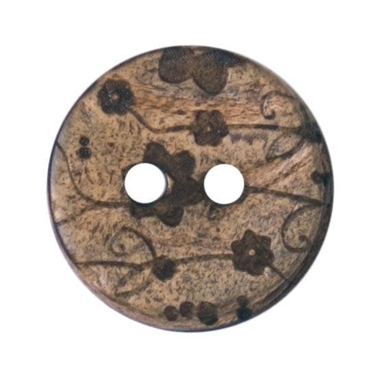 S2291 - SEHLBACH D BUTTON WOOD EFFECT & FLOWER X25