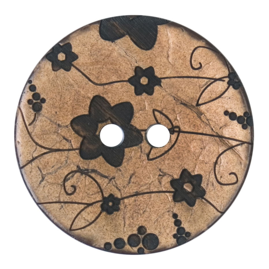 S2294 - SEHLBACH D BUTTON WOOD EFFECT FLORAL 10/PK