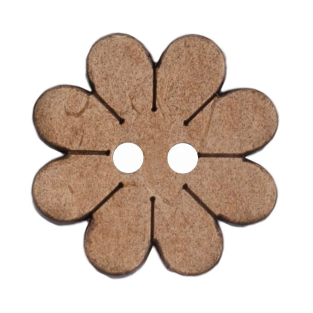 S2382 - SEHLBACH C BUTTON WOODEN FLOWER 2 HOLE 20MM PK20