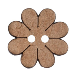 S2382 - SEHLBACH C BUTTON WOODEN FLOWER 2 HOLE 20MM PK20