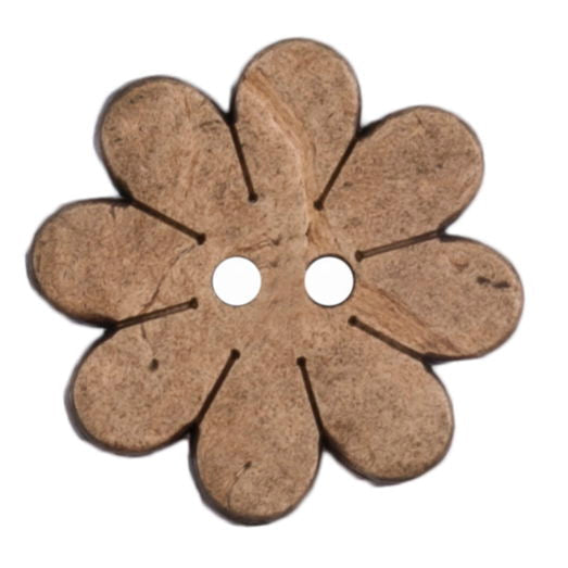 S2383 - SEHLBACH C BUTTON WOODEN FLOWER 2 HOLE 25MM PK10