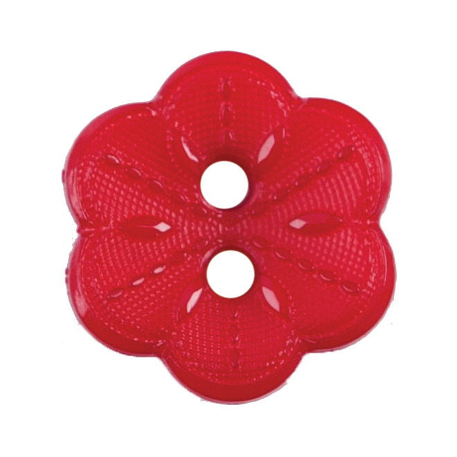 S2428 - SEHLBACH B BUTTON NYLON FLOWER RED 2 HOLE SMALL
