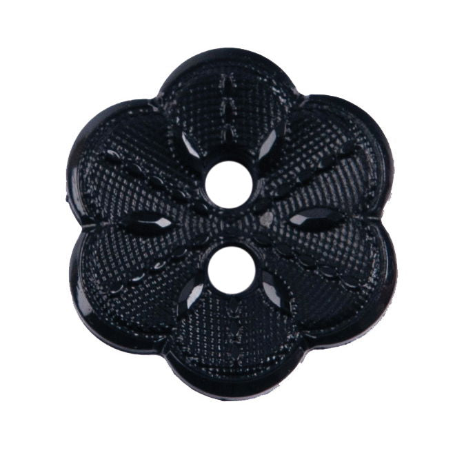 S2431 - SEHLBACH B BUTTON NYLON FLOWER BLACK 2 HOLE SMALL