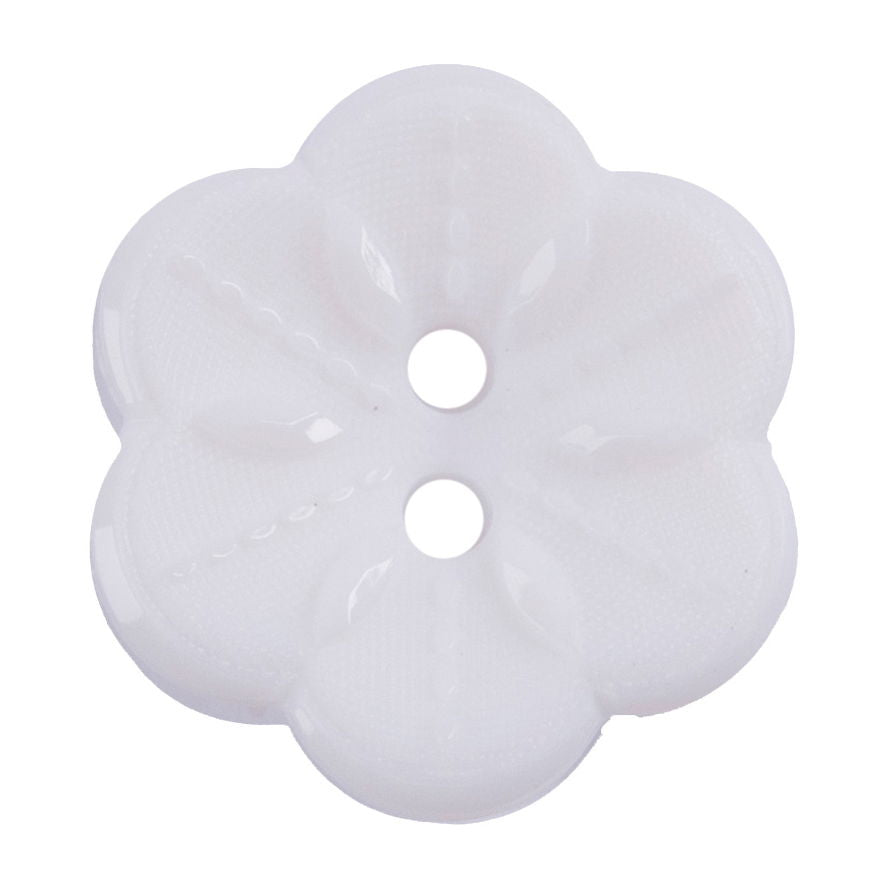 S2432 - SEHLBACH B BUTTON NYLON FLOWER WHITE 2 HOLE MED