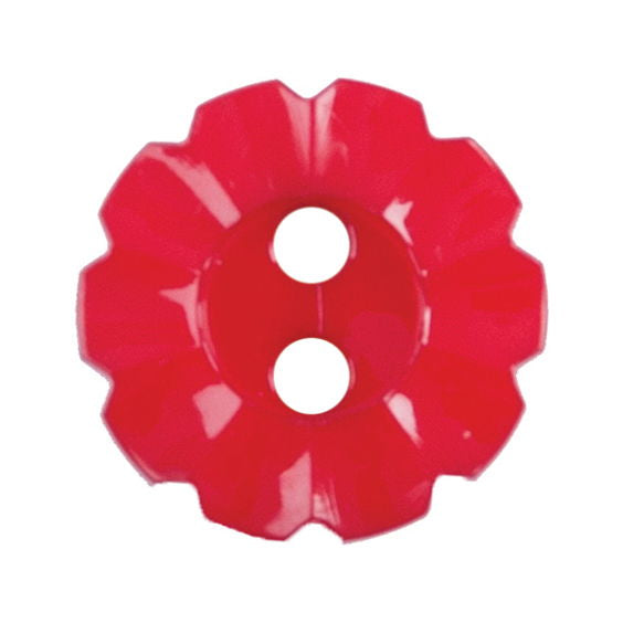 S2489 - SEHLBACH B BUTTON NYLON NOTCHED RED 2 HOLE SMALL