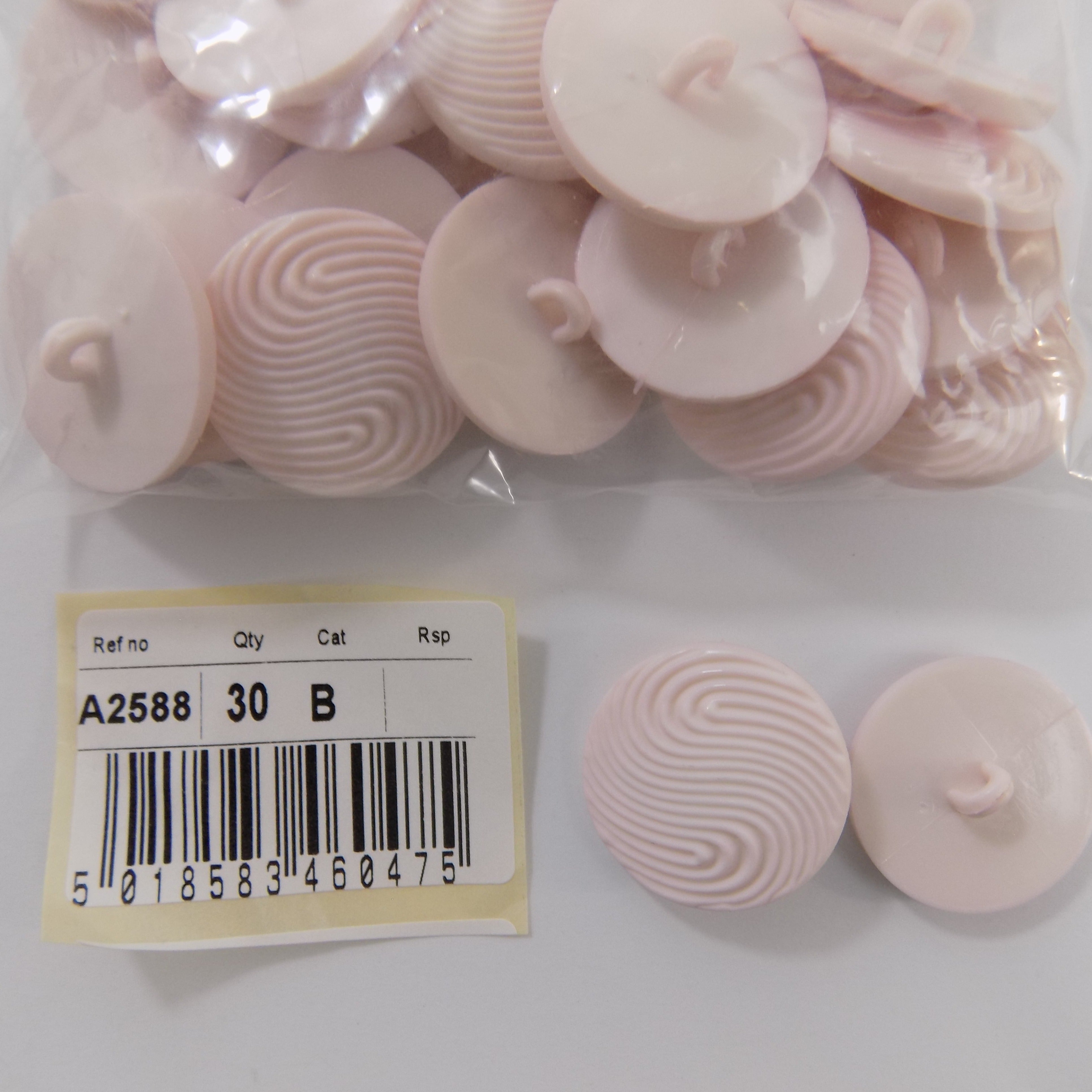 S2588  **SEHLBACH B BUTTON 22MM WAVE LT.PINK PK30 36L 22MM
