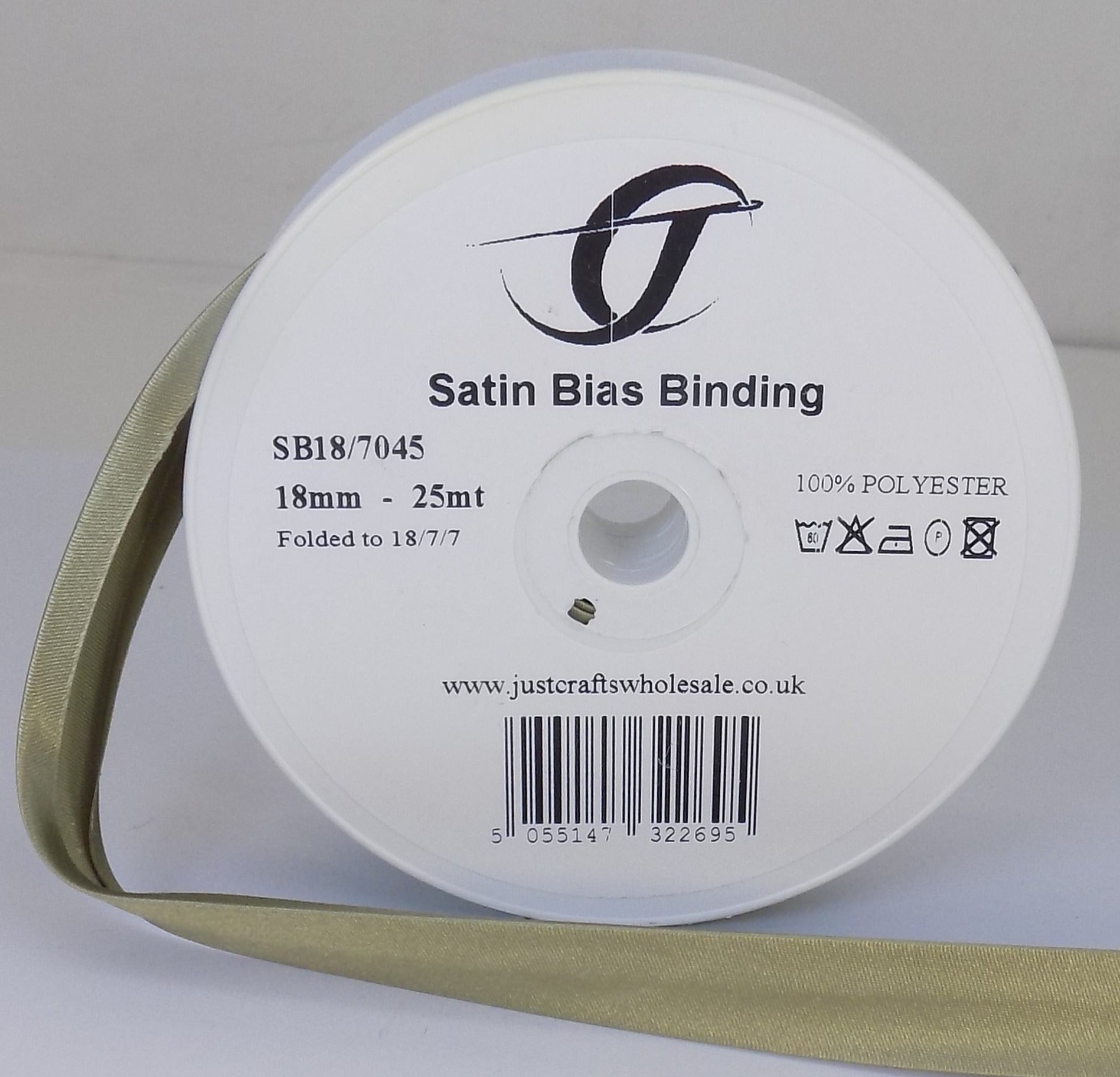 SB18-7045 **SATIN BIAS BINDING 18MM 7045 PINE