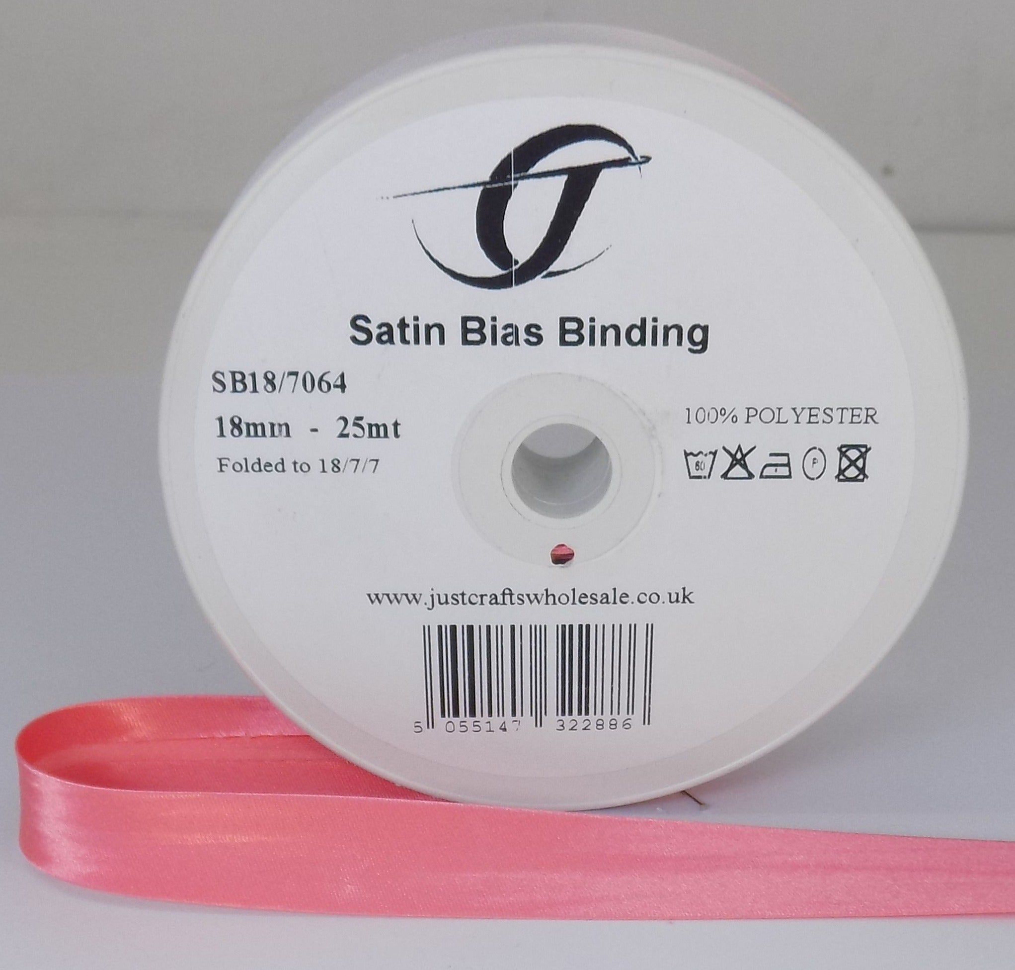 SB18-7064 **SATIN BIAS BINDING 18MM 7064 RED