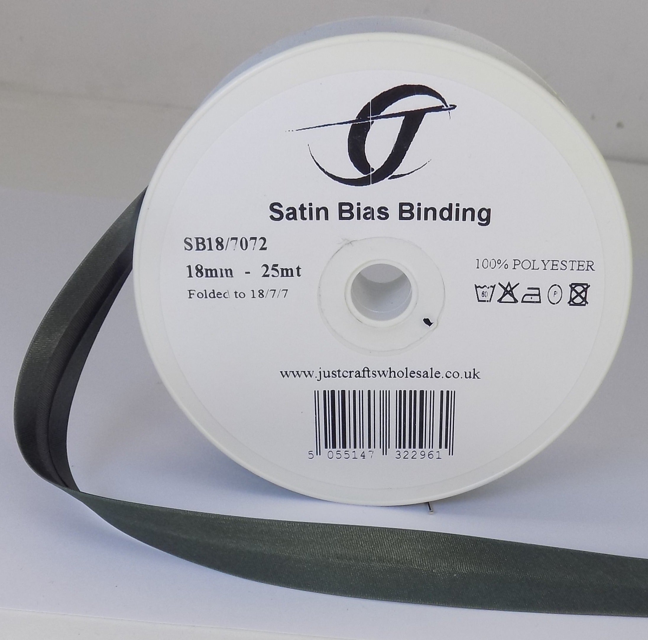SB18-7072 **SATIN BIAS BINDING 18MM 7072 DEEP SAGE