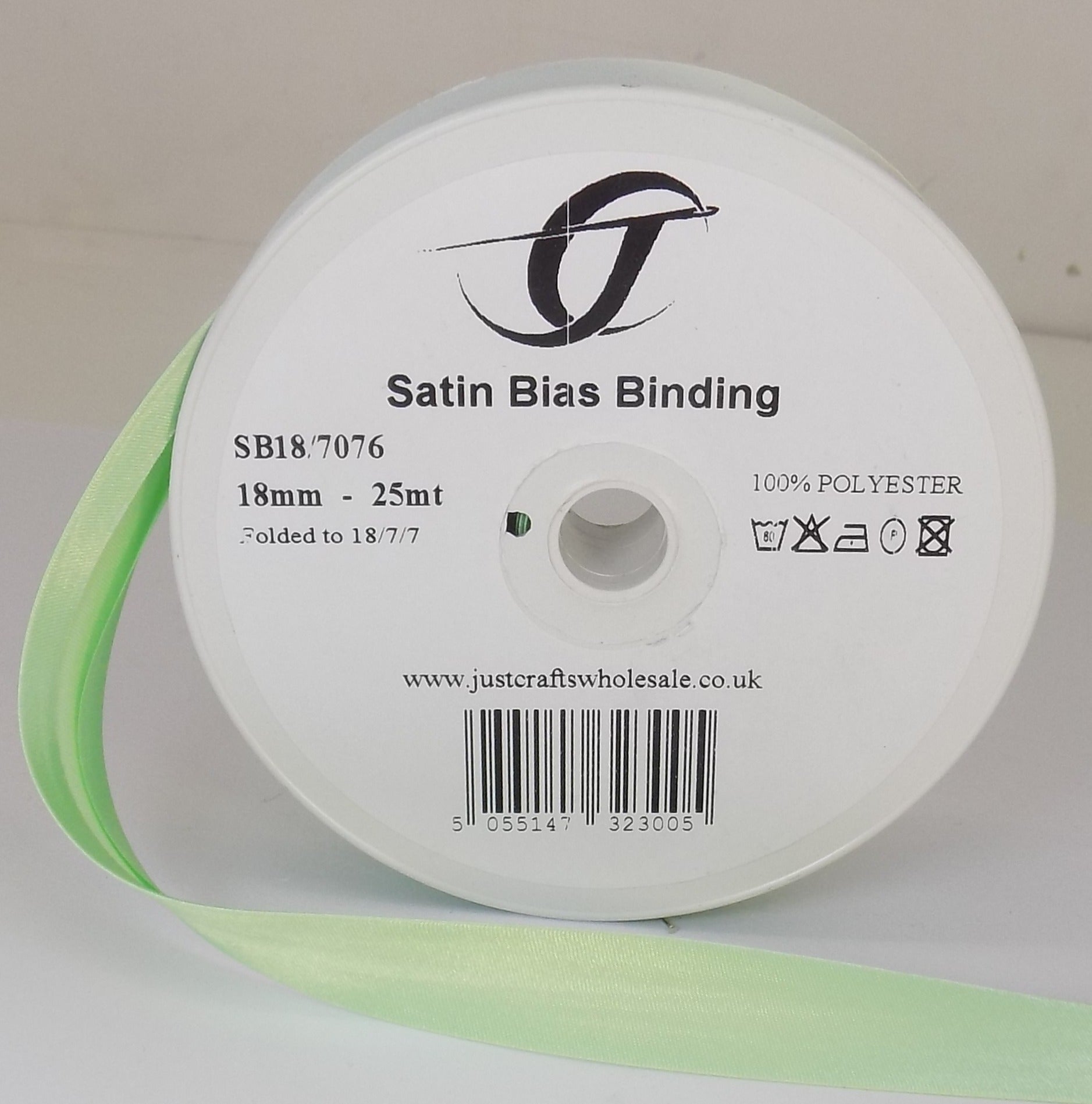SB18-7076 **SATIN BIAS BINDING 18MM 7076 MINT