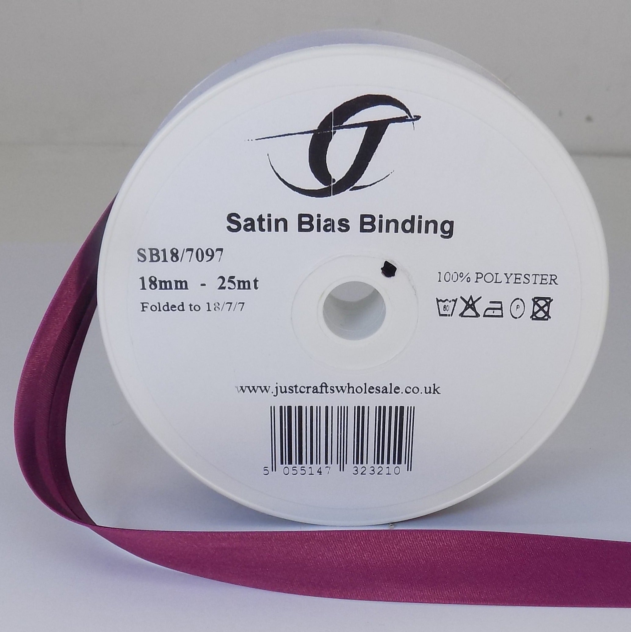 SB18-7097 **SATIN BIAS BINDING 18MM 7097 DEEP ROSE