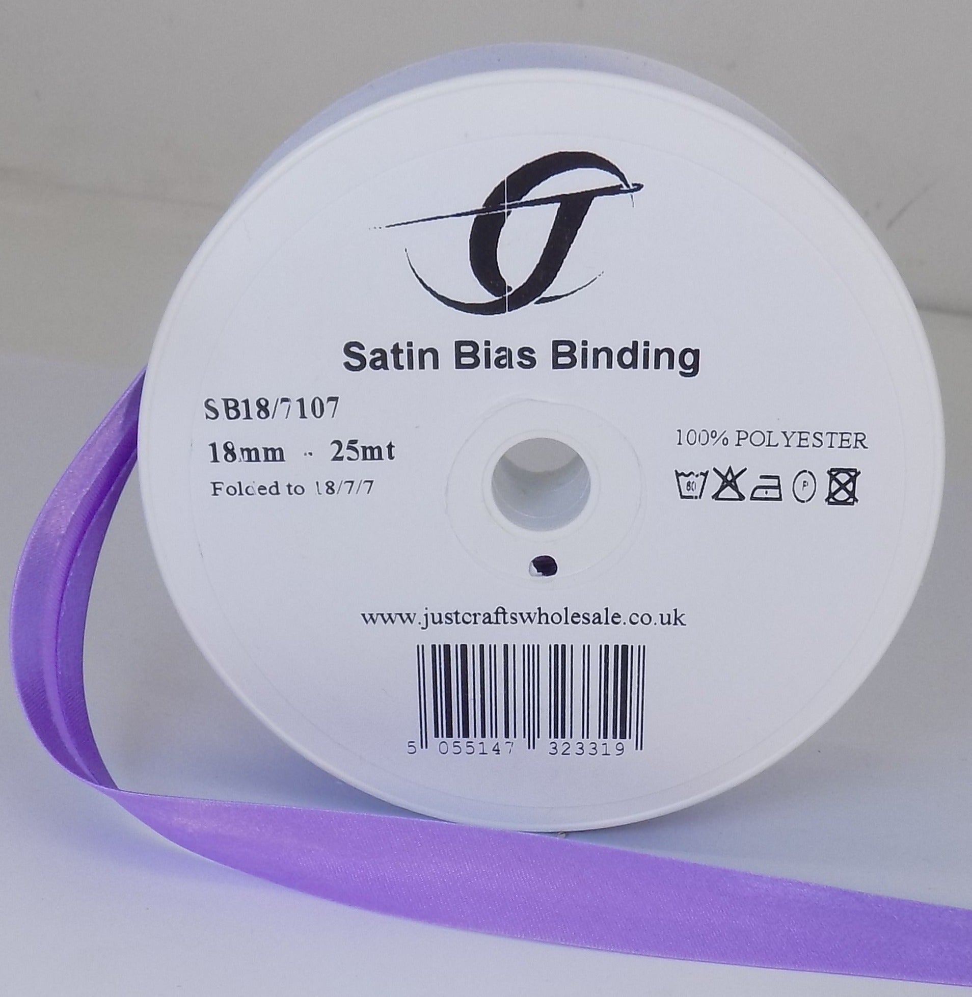 SB18-7107 **SATIN BIAS BINDING 18MM 7107 GRAPE