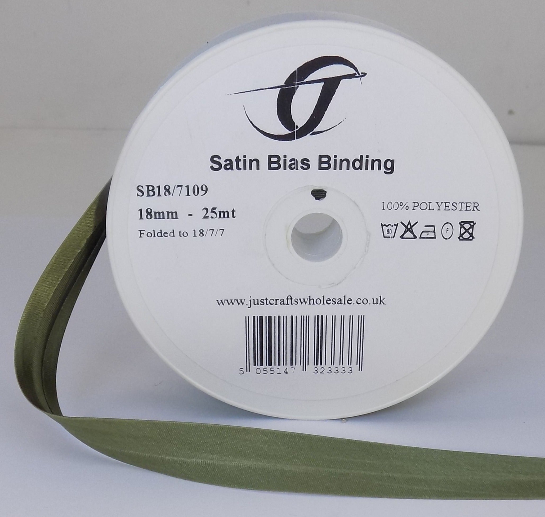 SB18-7109 **SATIN BIAS BINDING 18MM 7109 WILLOW
