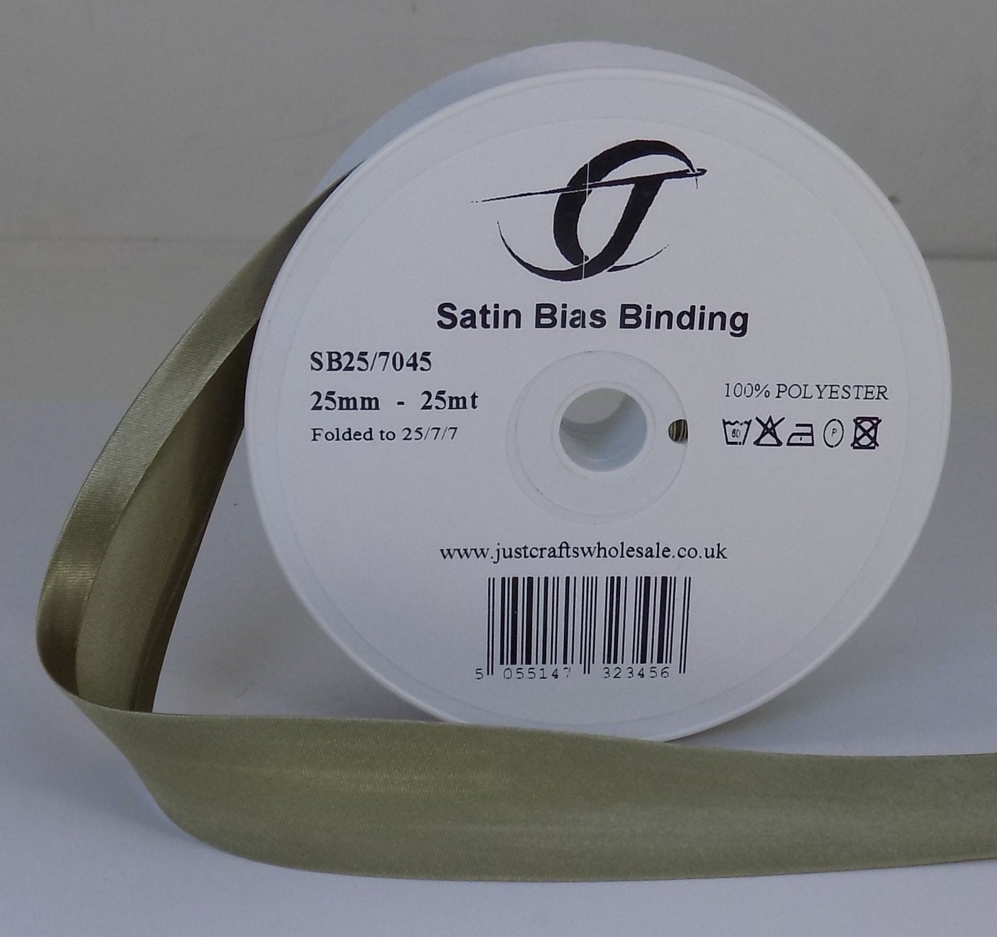 SB25-7045 **SATIN BIAS BINDING 25MM 7045 pine