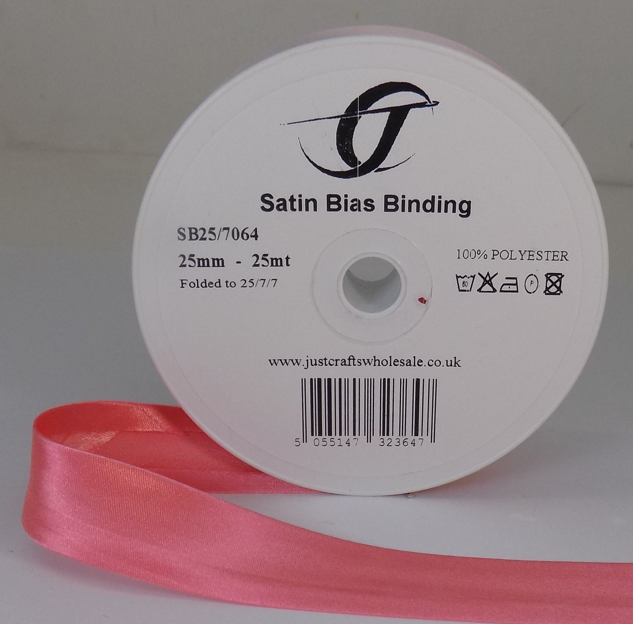SB25-7064 **SATIN BIAS BINDING 25MM 7064 WATERMELON