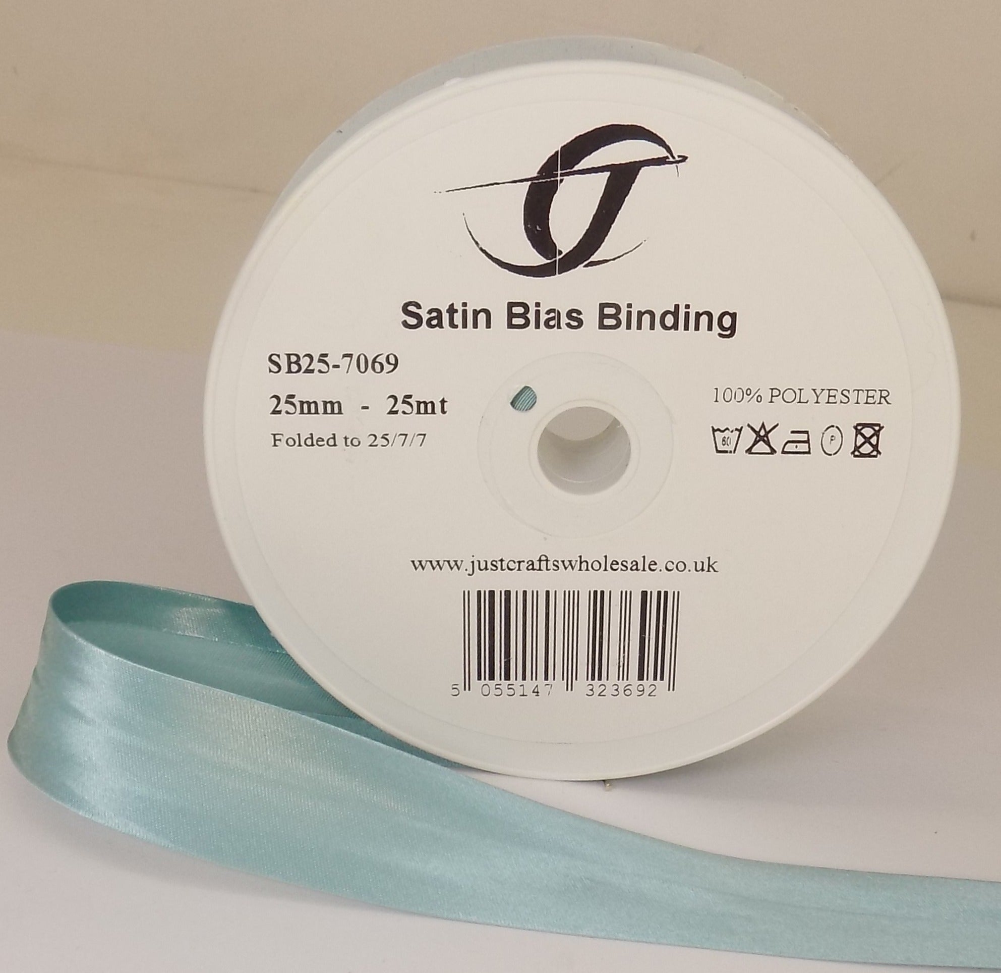 SB25-7069 **SATIN BIAS BINDING 25MM 7069 PETROL