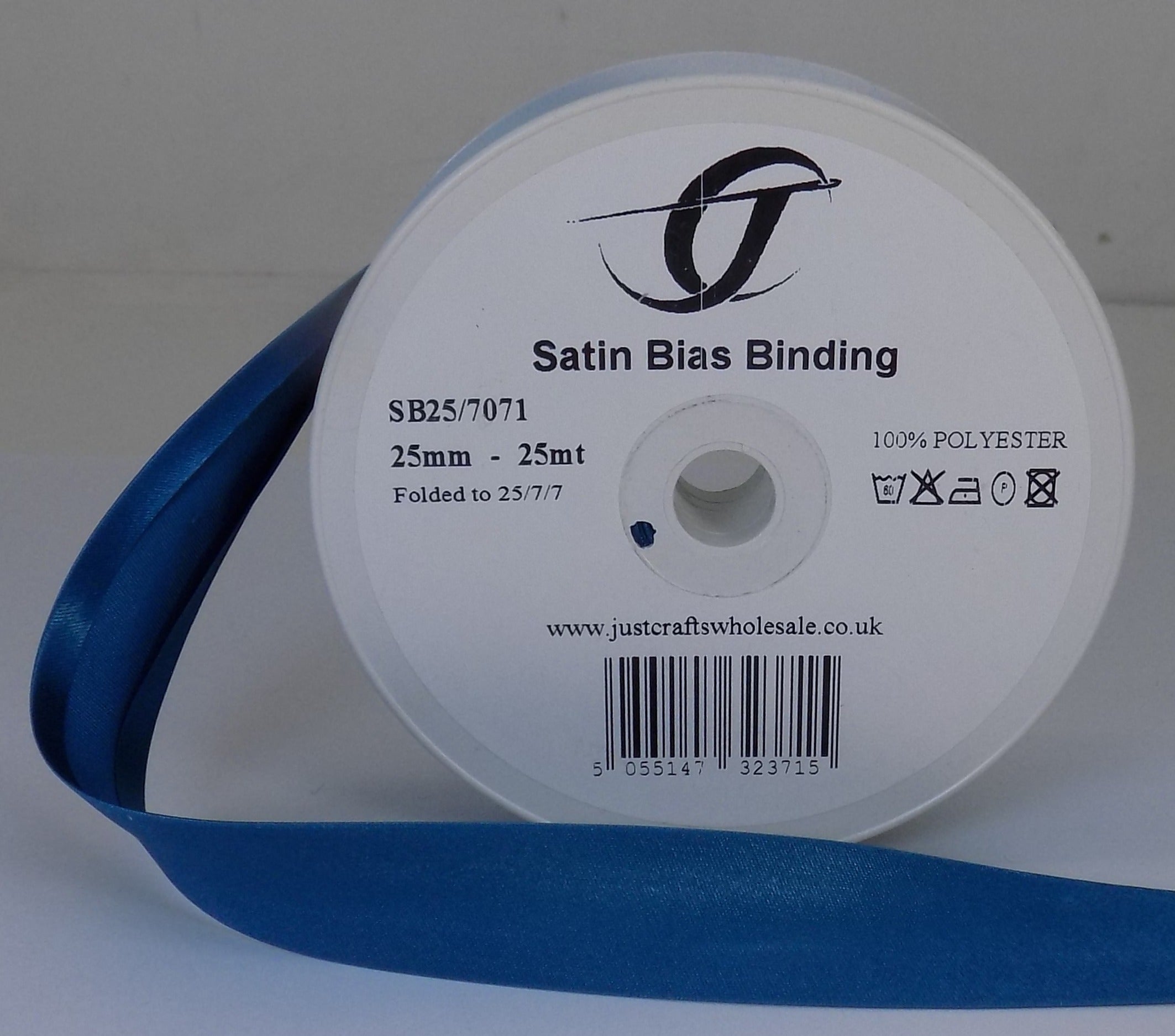 SB25-7071 **SATIN BIAS BINDING 25MM 7071 MALIBU