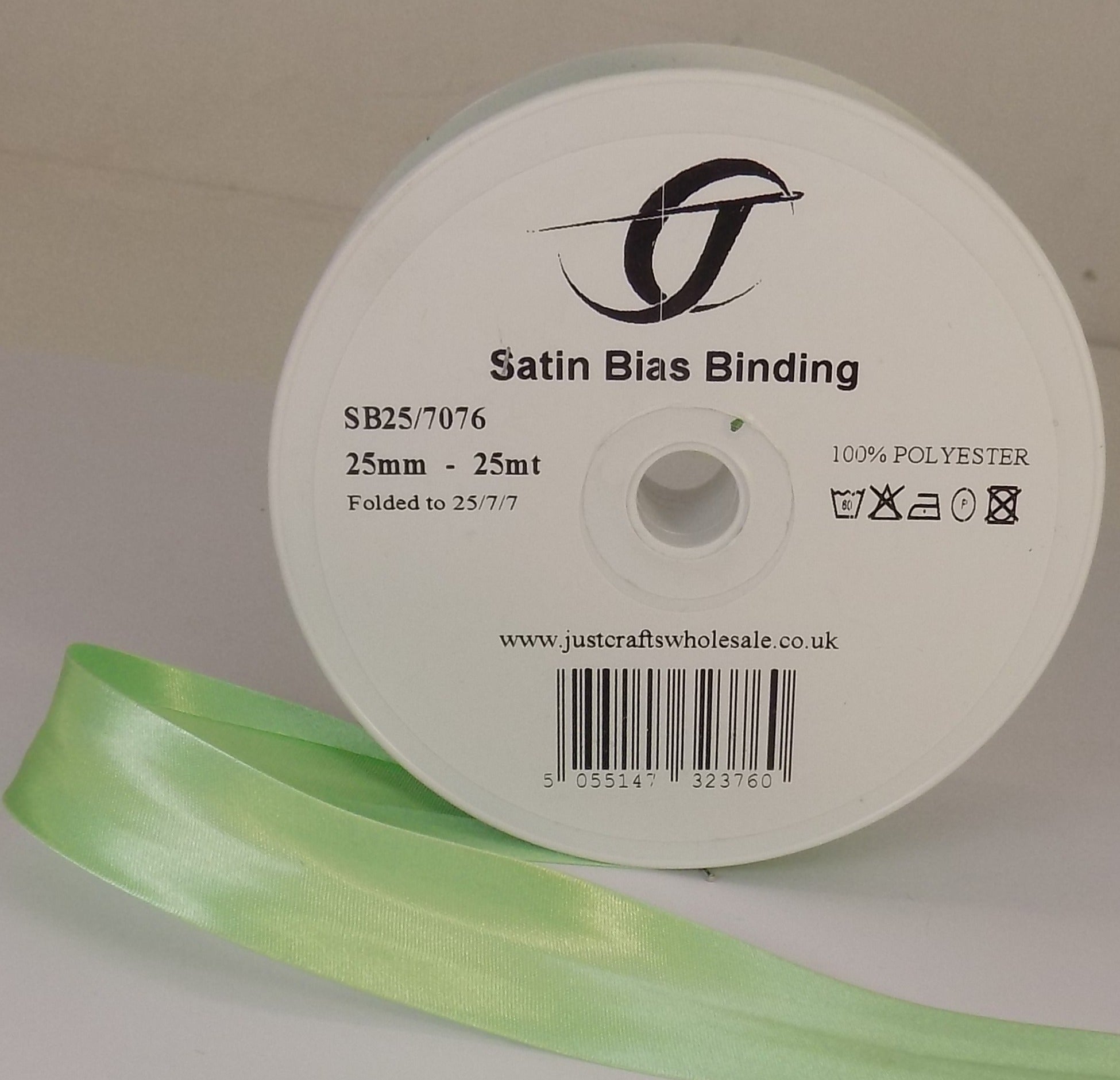 SB25-7076 **SATIN BIAS BINDING 25MM 7076 MINT
