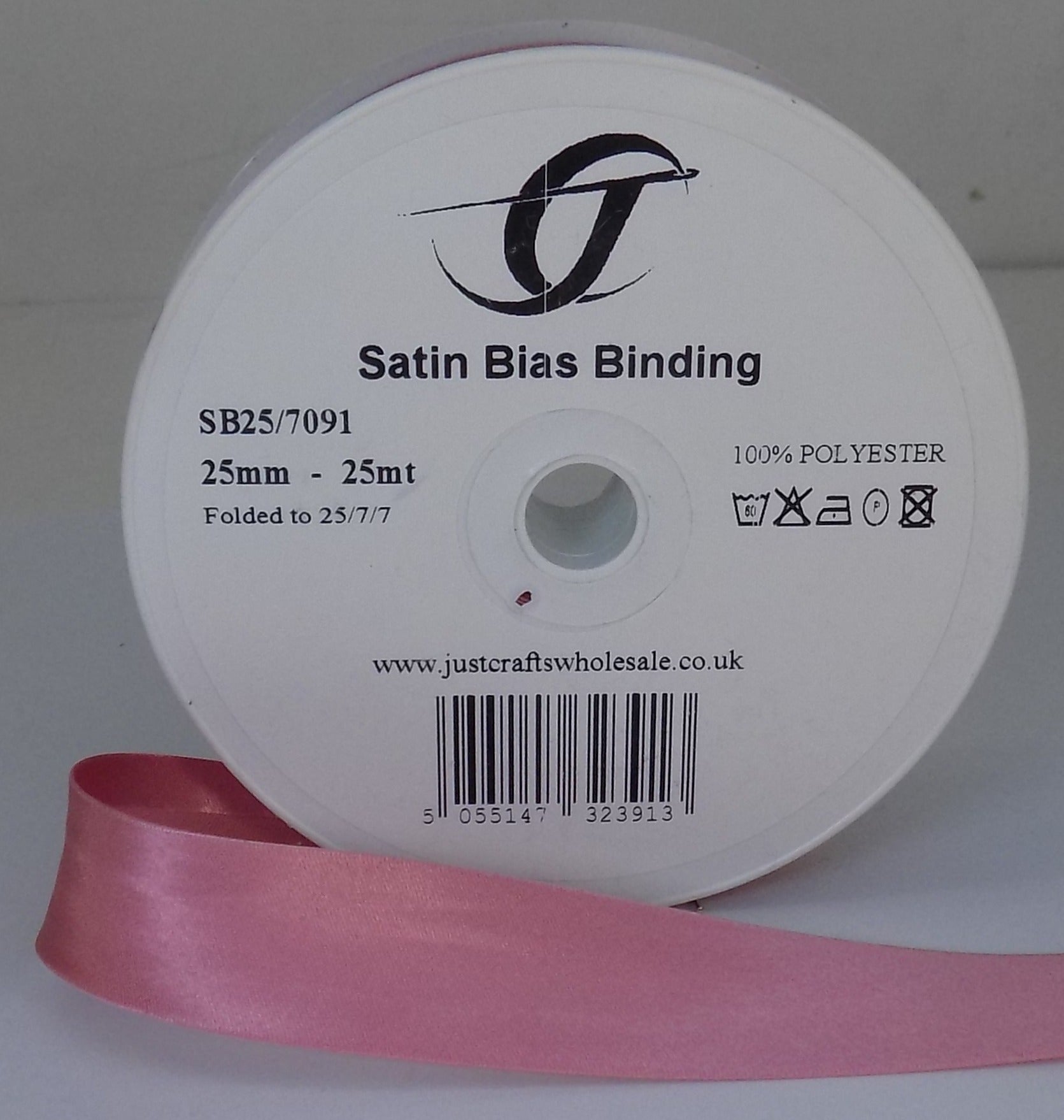 SB25-7091 **SATIN BIAS BINDING 25MM 7091 QUARTZ