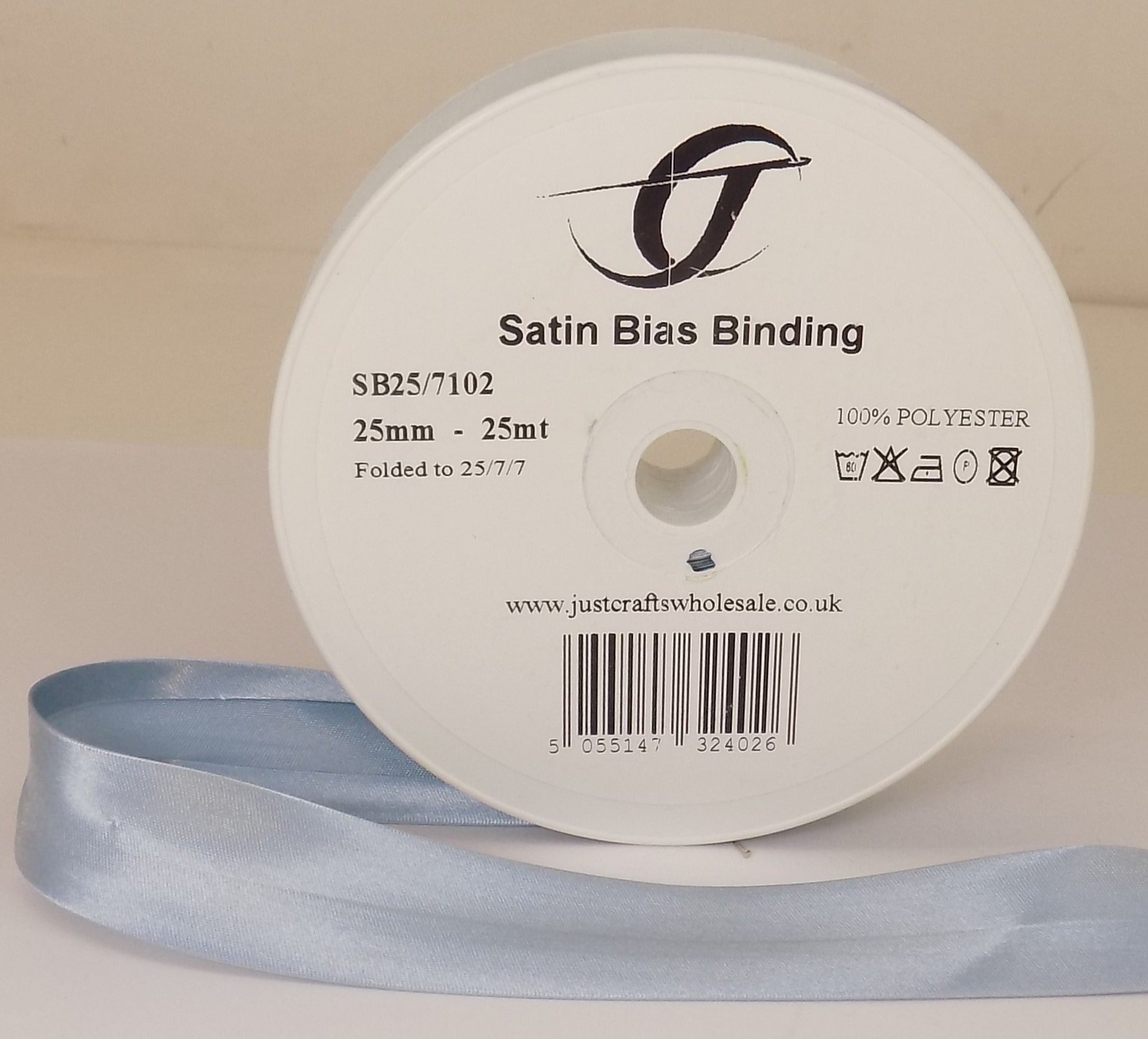 SB25-7102 **SATIN BIAS BINDING 25MM 7102 FRENCH BLUE
