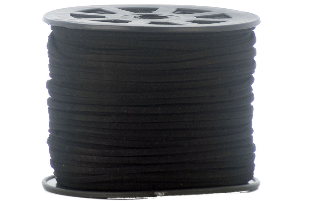 SDT-BLK - SUEDETTE THONGING BLACK 3mm x 100m