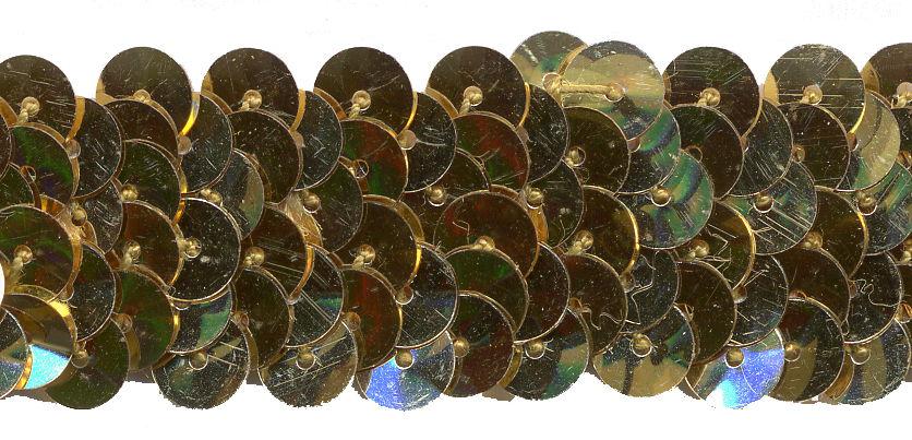 SF801-G - ELASTICATED SEQUIN TRIM 2cm - GOLD