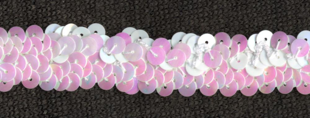 SF801-MOP - ELASTICATED SEQUIN TRIM 2cm - M.O. PEARL