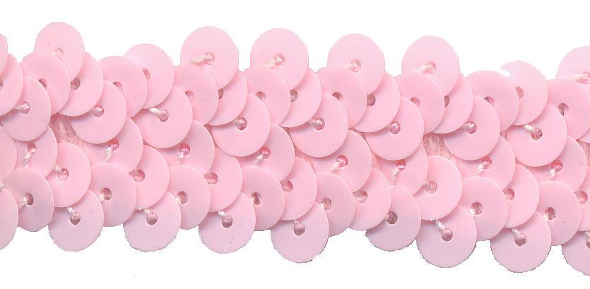 SF801-PP - ELASTICATED SEQUIN TRIM 2cm - PALE PINK