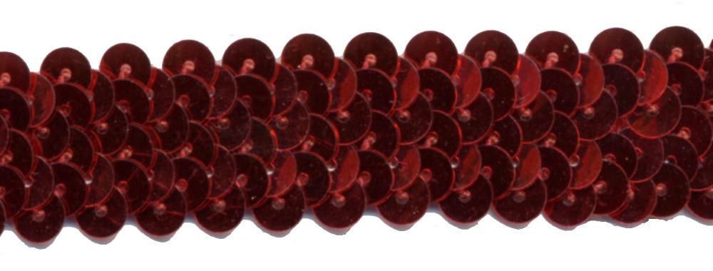 SF801-R - ELASTICATED SEQUIN TRIM 2cm - RED