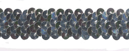 SF801-S - ELASTICATED SEQUIN TRIM 2cm - SILVER