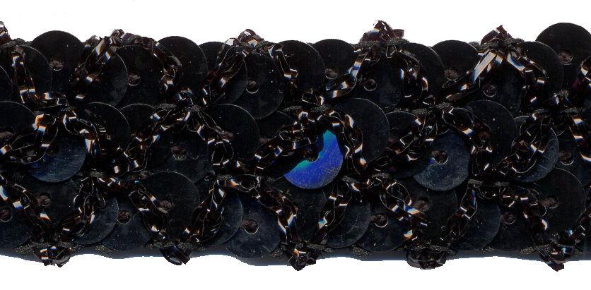 SF802-B - SEQUIN & THREAD TRIM 2cm - BLACK
