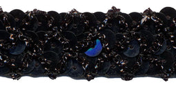 SF802-B - SEQUIN & THREAD TRIM 2cm - BLACK