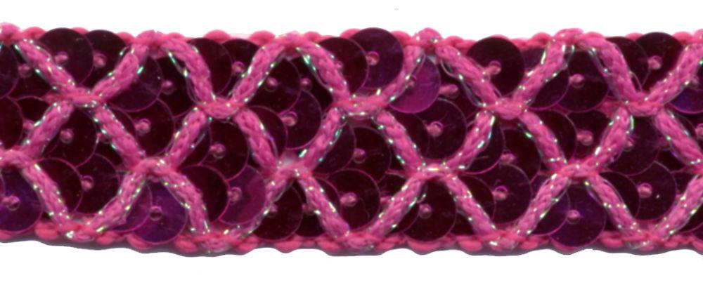 SF802-C - SEQUIN & THREAD TRIM 2cm - CERISE