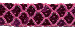 SF802-C - SEQUIN & THREAD TRIM 2cm - CERISE